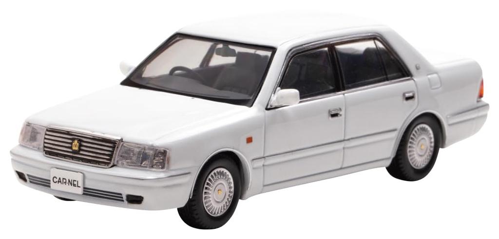 CARNEL 1/43 Scale Toyota Crown Royal Saloon G (JZS155) 1999 Crystal White Pearl Shine Finished Model