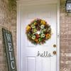 Harvest Festivals Faux Pumpkin Wreath Elegant Fall Flower Wreath Artificial Flower Decoration for Wall or Window
