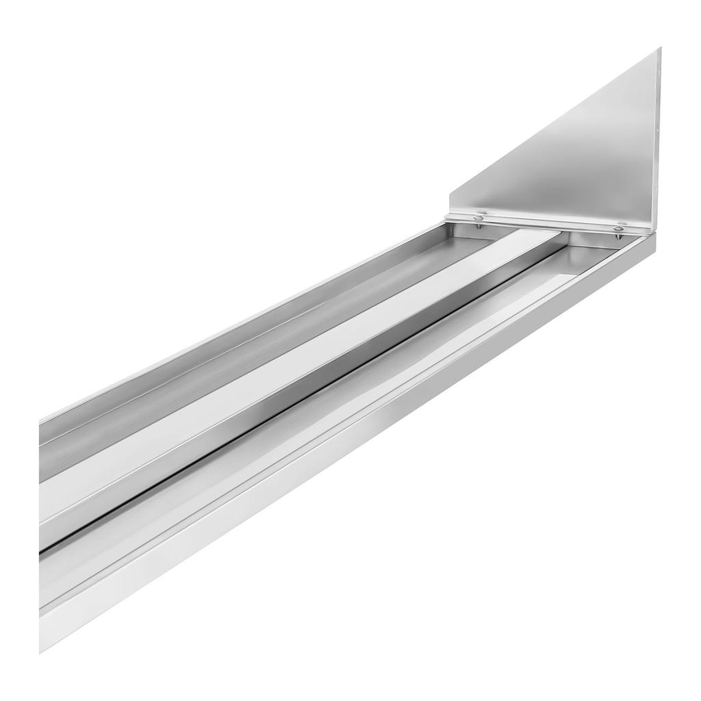 Single stainless steel wall hanging shelf 150cm