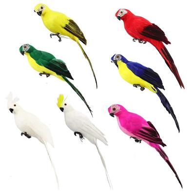 Simulation Parrot Statue Hanging Ornaments Photography Props Feathered Birds Statue for Landscape Home Wall Tree Decoration
