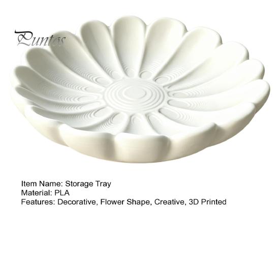 Decorative Jewelry Tray 3D Printed Flower Shape for Rings Necklaces Bracelets, Entryway Table Petal Plate Trays, Trinket Dish, Organizer Living