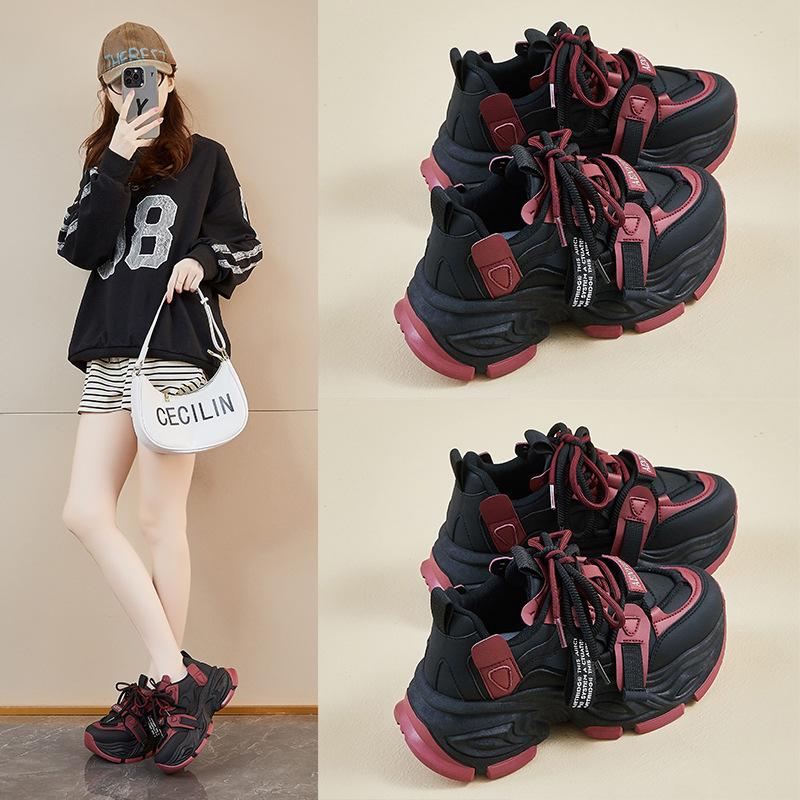 Damen Lässige Dad Sneaker Bequeme Klobige Plateau Laufschuhe Rutschfest Schnürung Atmungsaktiv Gehen Schuhe für Damen Workout Tennis Sneaker