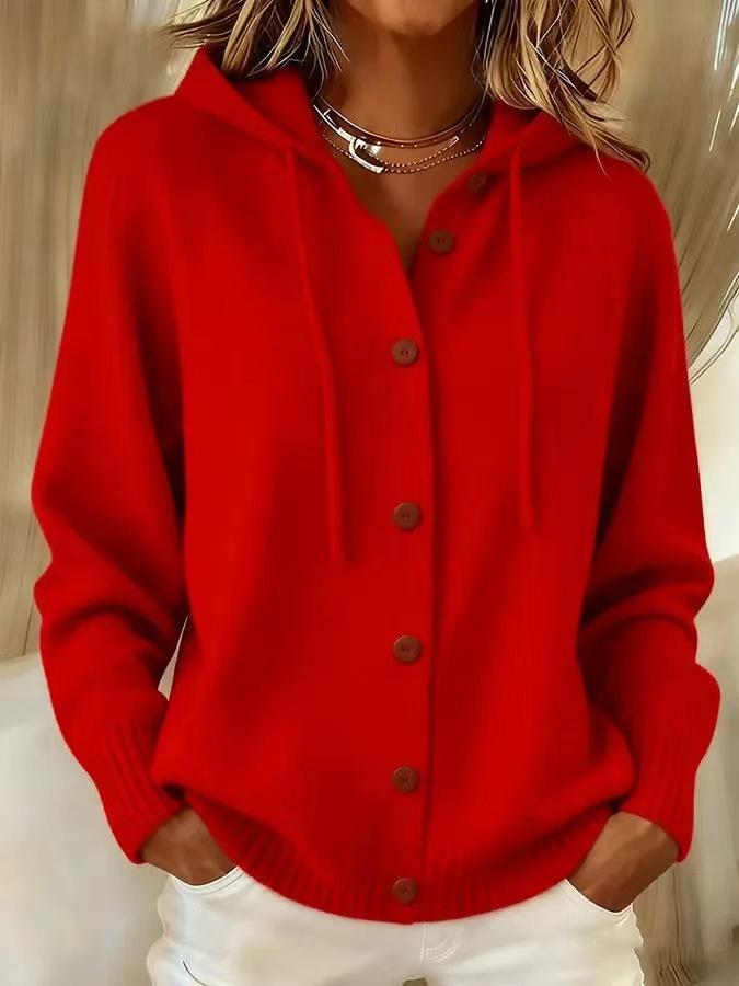 European & American Knit Hooded Cardigan Jacket - Autumn/Winter Women's Casual Fashion 2026