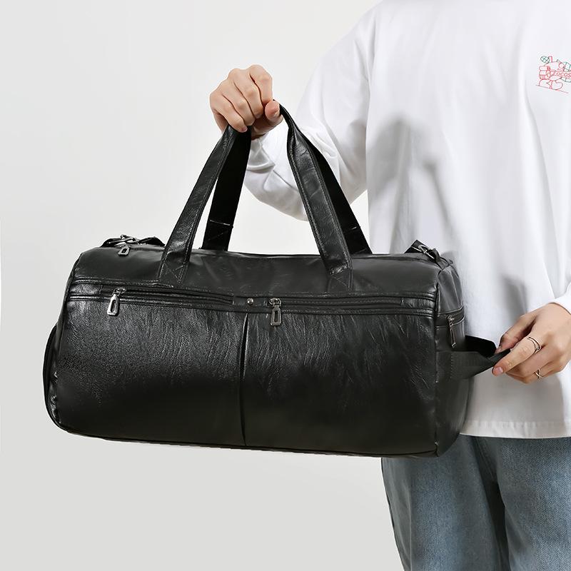 Fashionable Large-capacity Carry-on Luggage Bag, Travel Bag with Dry and Wet Separation and Shoe Compartment, Fitness Bag with Pull Handle