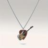 1Pcs Punk Hip-hop Style Necklace Long Sweater Chain Stainless Steel Electric Guitar Bass Pick Pendant Necklace Fashion Jewelry