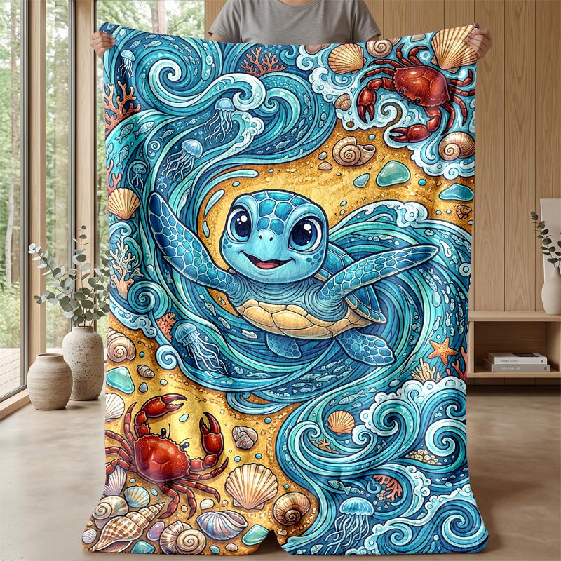 Ocean Adventure Map Theme blanket Lightweight Warm Flannel Blanket Decorative Throw Blanket for Home Decoration
