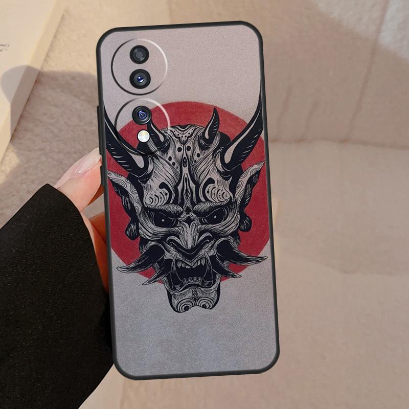 Japanese Oni Hannya Demon Mask For Honor 90 70 50 Lite Magic 5 Pro 8X 9X Phone Case For Honor X8a X9a X7a X6a X9 X7 X8 X9b