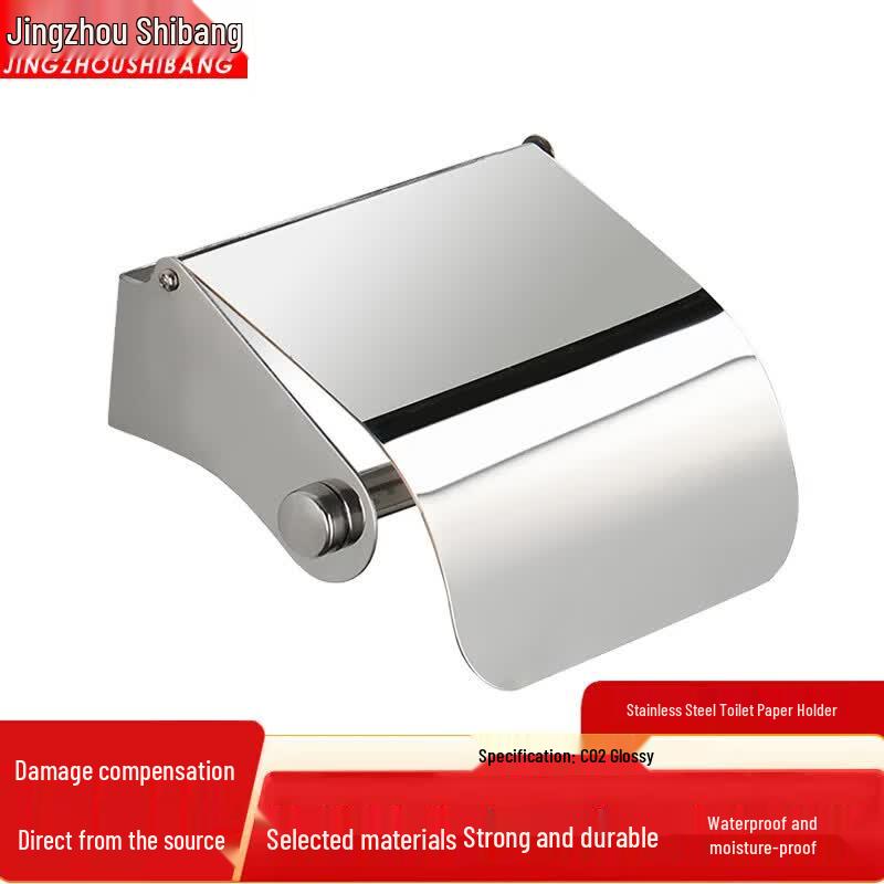 Stainless Steel Toilet Paper Holder with Phone Shelf