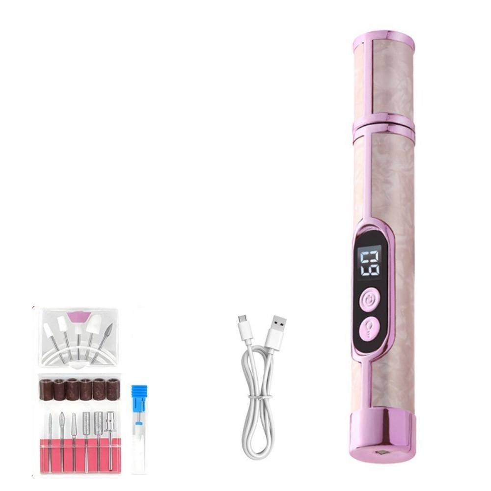 Rechargeable Electric Nail Sander High Speed Nail Polisher Convenient Nail Grinder Set  Pedicure темно-розовый