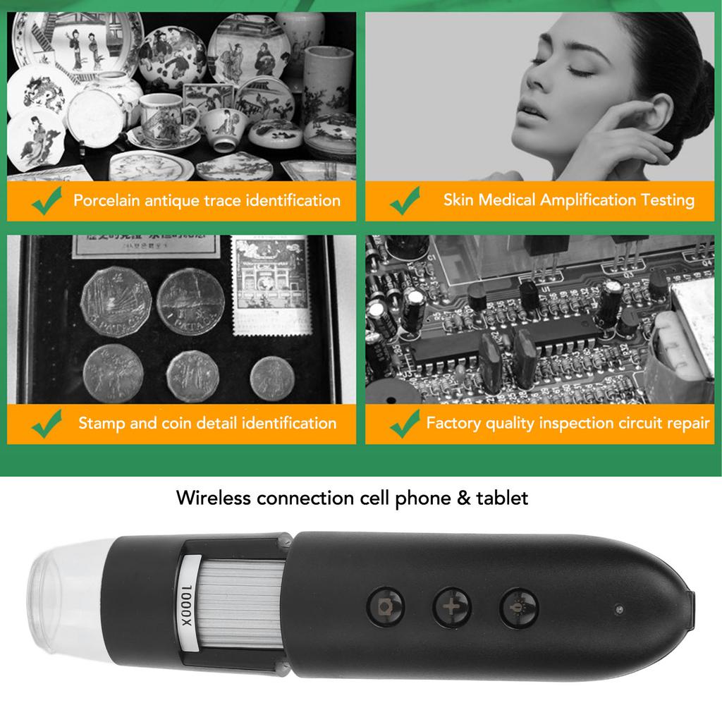 1000X Wifi Digital Magnification Endoscope HD Wireless USB Skin Microscope Camera for Beauty Salon Women Men