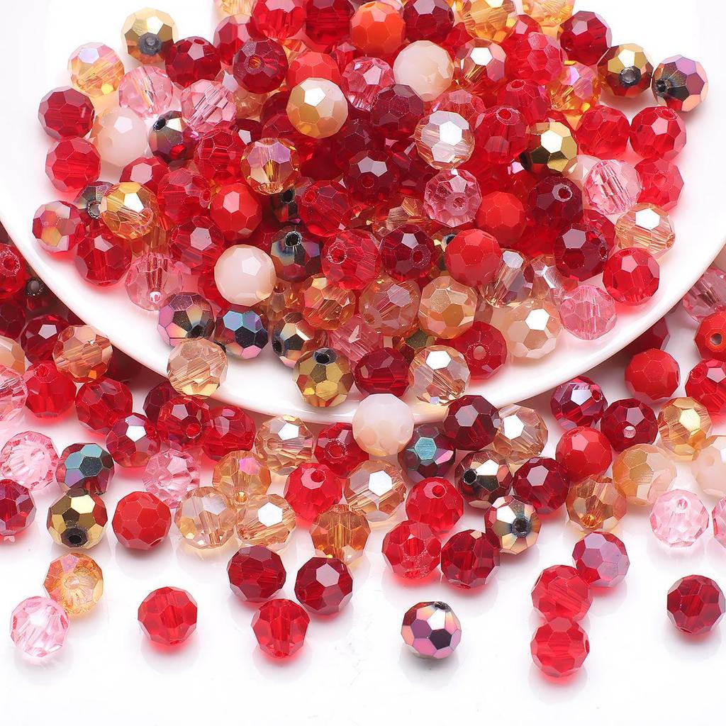 32 Colorful Crystal Glass Football Beads for DIY Jewelry and Phone Chains