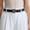 Studded Punk Style Belt Adjustable PU Leather with Charm Heart Buckles for Men Women Fashion Accessories