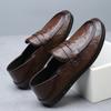 Leather Men Formal Shoes slip on Luxury Brand 2024 new Men's Loafers Dress Moccasins Breathable men Black Driving Shoes