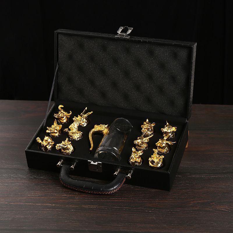 Bingyue Glass Chinese Zodiac Baijiu Wine Set with Decanter and Cups