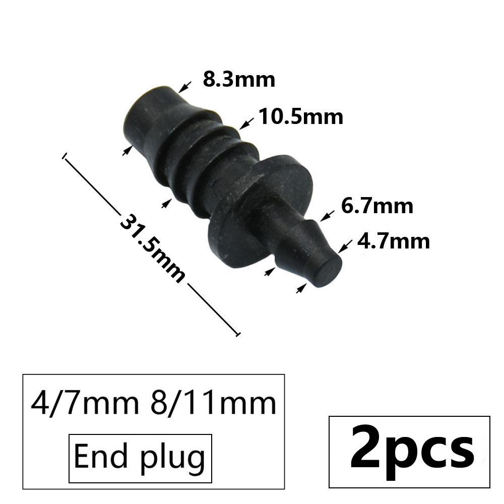 3/8" 8mm Garden Hose Connector 8/11 To 4/7 3/5mm Hose Reducer Water Splitter Tee Elbow End Plug Drip Irrigation System Fitting