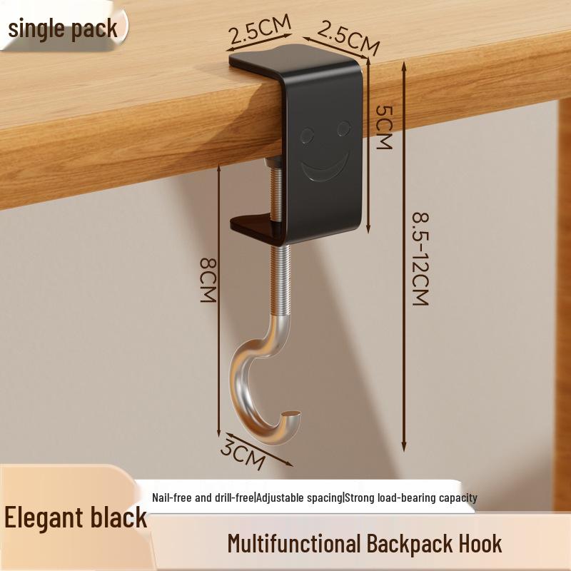 Durable Adjustable Non-Adhesive Hook for Schoolbags and More