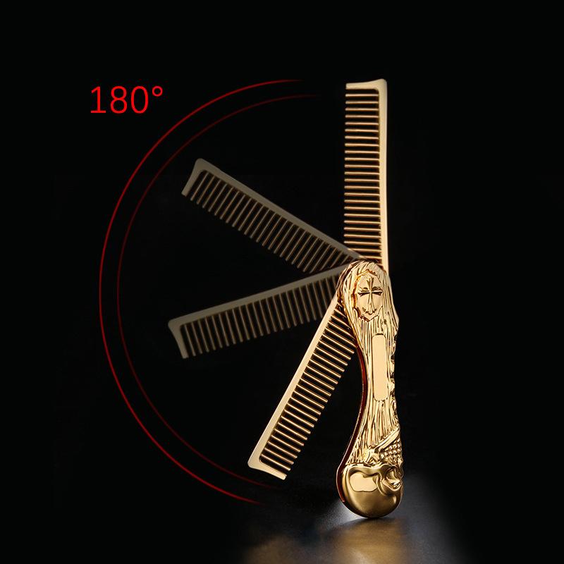 Stainless Steel Metal Skeleton Folding Pocket Comb, Daily Hair and Beard Styling Tool for Hair Accessories