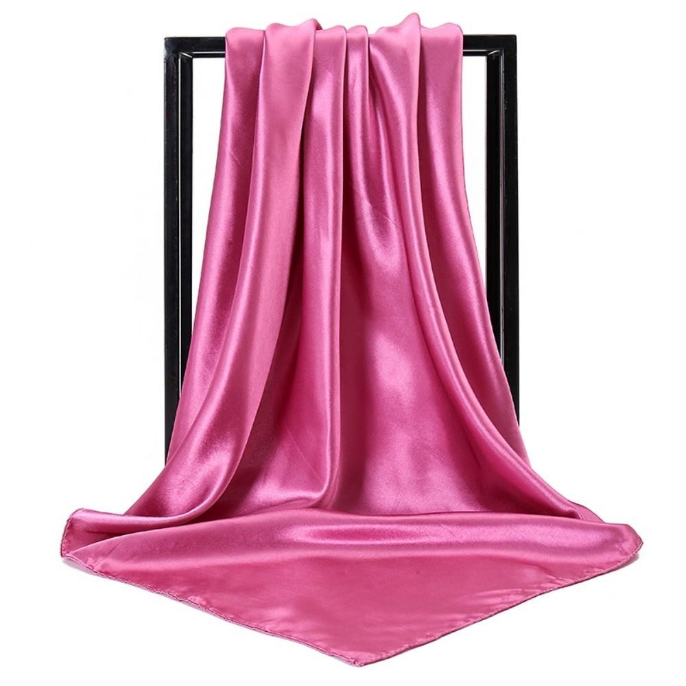 Solid Color Paisley Hijab Square Hijab Headband New Handkerchief Women s Fashion розовый