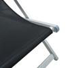 Beach Chairs 2 Pcs Foldable Black Aluminum and Textilene