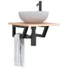 VidaXL Wall-mounted Vanity Shelf Steel and Solid Oak Wood 3302555