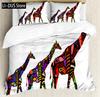 Cute Giraffe Bedding Set Full Size 3pcs with 1 Duvet Cover 2 Pillowcases Animal Bedding Set for Kids Boys Girls Room Decoration