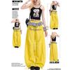 JYL Plaid-lace Dual-waist Curved Dance Pants,Loose Wide Leg Trousers For Street Hip Hop Performers