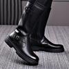 Men's High-Top Genuine Leather Equestrian Riding Boots - Winter Long Cowboy Style