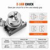 Rotary Table for Milling Machines, 100 mm, Horizontal Vertical Model Precision Milling Rotary Table, with 80 mm 3-Jaw Chuck M10 T-Bolts Nuts, for