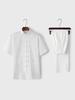 Men's Cotton Linen Tang Suit: Short Sleeve, Frog Button, Chinese Style, Perfect for Summer and Older Men.