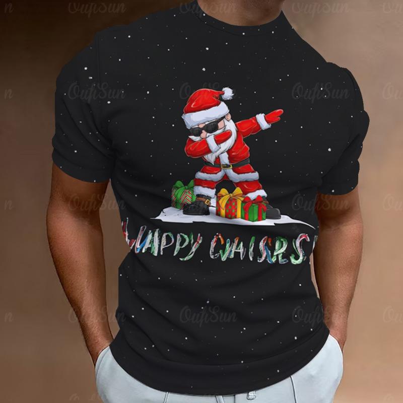 Christmas T-Shirts For Men 3d Santa Claus Printed Street Designer Short Sleeved Loose Oversized T Shirts Fashion New Tops Tees