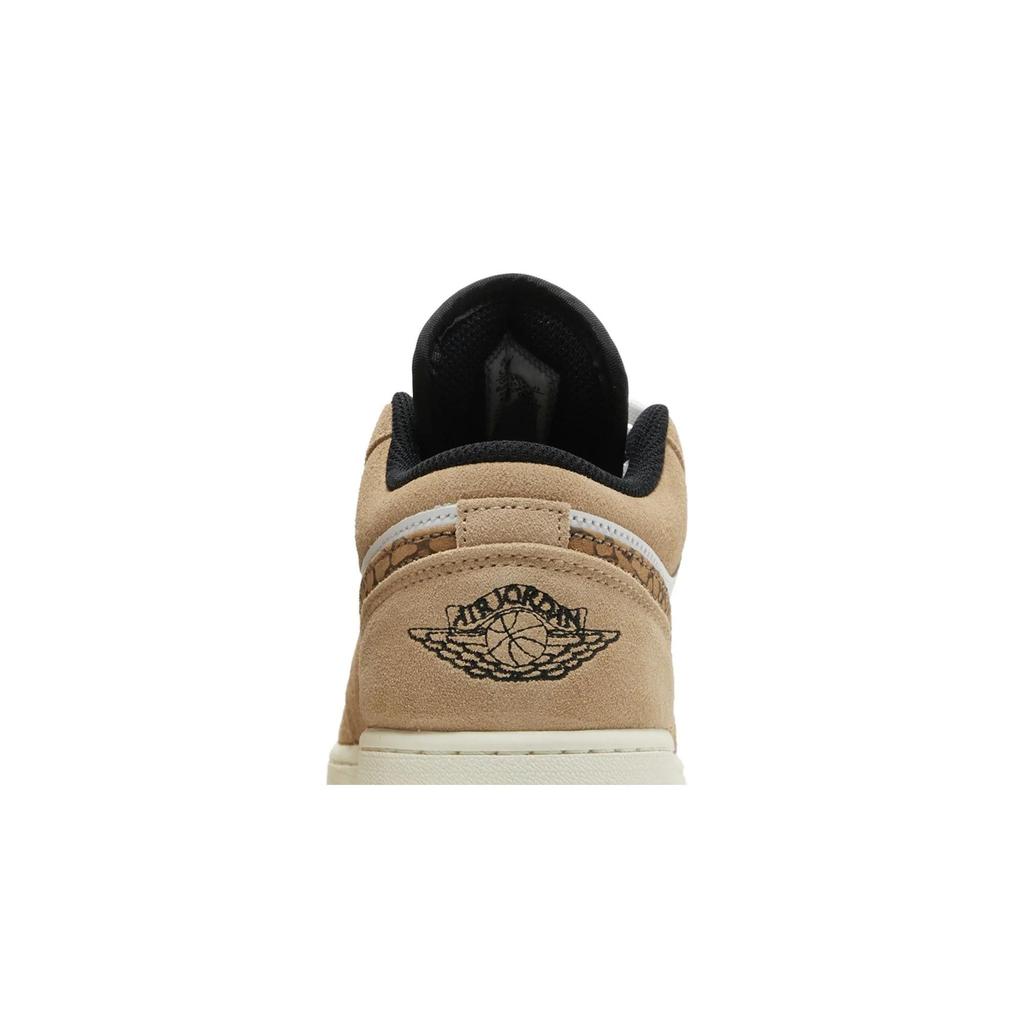 Air Jordan 1 Low SE Grade School 'Brown Elephant' (Unisex) Hemp / Metallic Gold / White / Light British Tan / Black Kids' Basketball Shoes
