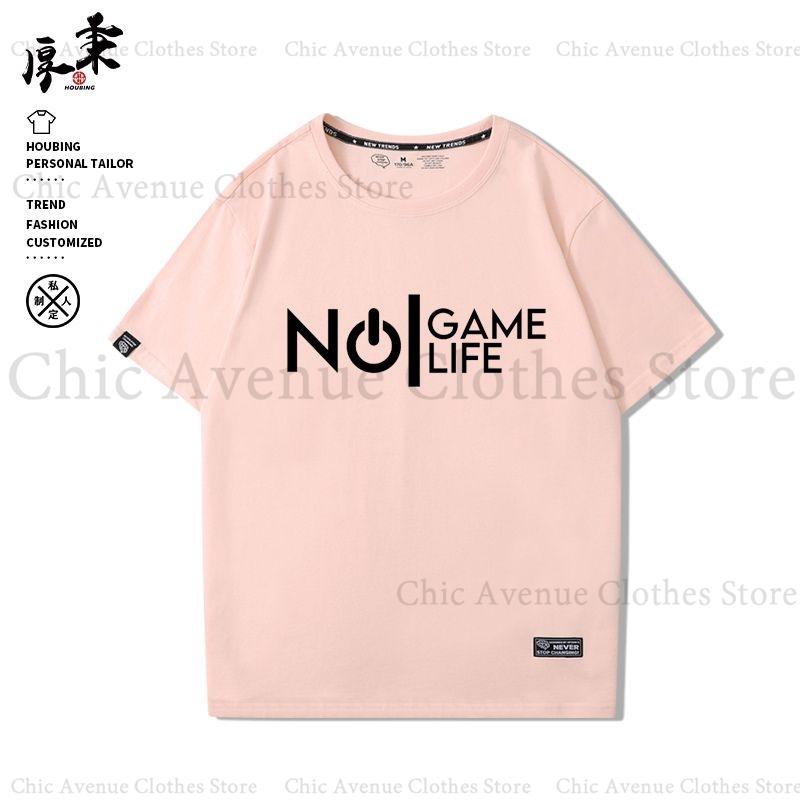 Anime NO GAME NO LIFE Series Print Tshirt for Unisex Women Cotton Tshirt Summer Tops Short Sleeve Tee Daily Clothes Casual T Shirt