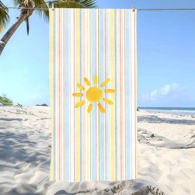 Cute Sun Towel Beach Towel Oversized Super Absorbent Soft Swim Beachtowels For Men, Women