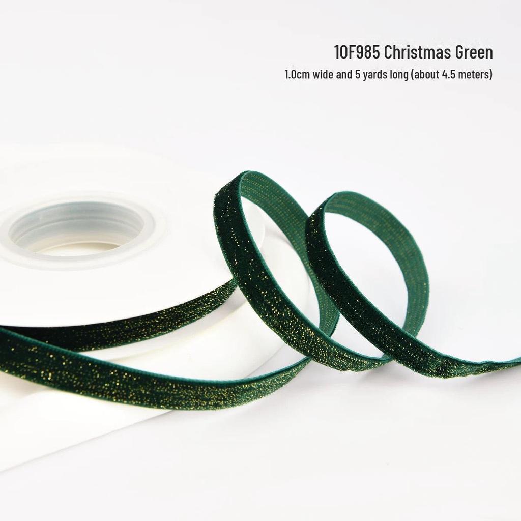 Nastro di Velluto di Seta Oro Rosso per Accessori per Capelli Fai da Te - Misure: 0.6CM, 1CM, 2CM, 2.5CM, 3.8CM