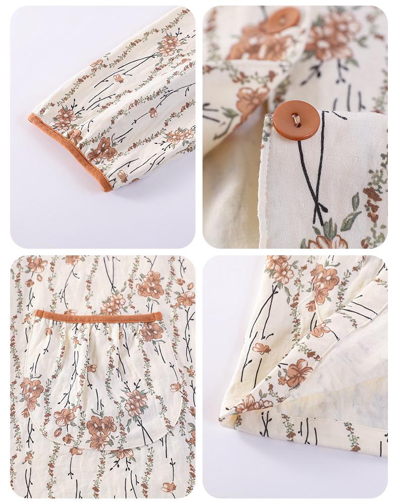 2025 Women's Cloud Cotton Cardigan Set with Chest Pads - Spring & Autumn Pure Cotton Long Sleeve Homewear