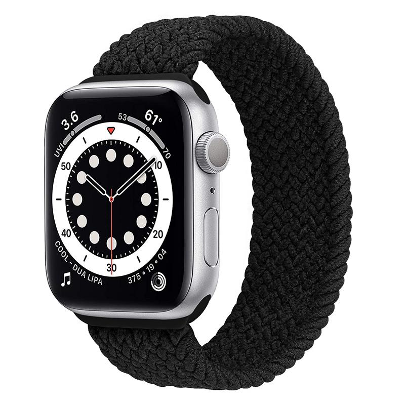 

[Size M] Woven Watch Strap Sports Replacement Elastic Watchband for Apple Watch Series 10 42mm/9 8 7 41mm/6 5 4 SE SE (2022) SE (2023) 40mm/3 2 1 38mm Pink
