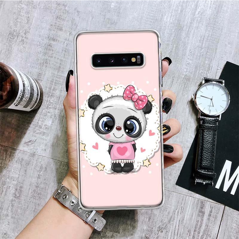 Lovely Panda Baby Cute Phone Case For Samsung Galaxy S20 FE S10 Plus S21 S22 Ultra S10E S9 S8 S7 Edge J4 + Fundas Cover Coque
