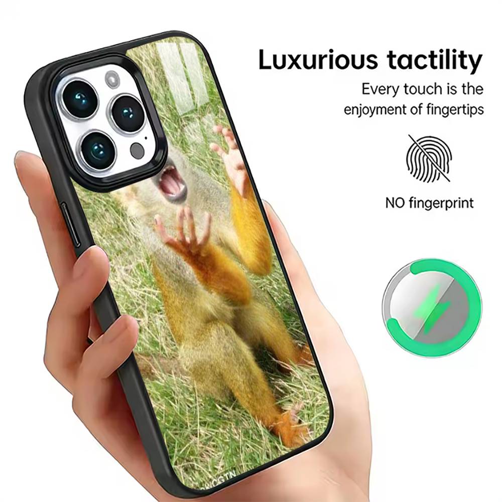 

Funny Monkey Phone Case For iPhone17,16,15,14,13,12,11 Plus,Pro Magnetic For Magsafe Wireless Charging iPhone14PROMAX