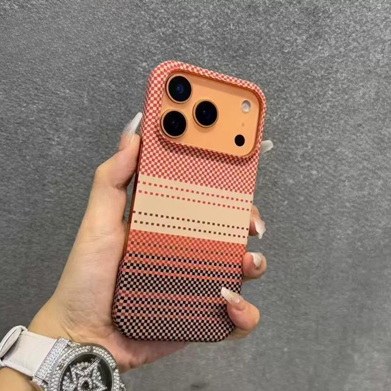 Applicable To IPhone17proMax Frosted Magnetic Suction Phone Case Carbon Fiber Apple 16 Half Pack Plaid 15 Protective Case