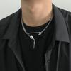 Hiphop Rock Pins Rivet Pendant Necklace for Men Women Gothic Silver Color Cool Choker Necklaces Charm Party Jewelry Accessories