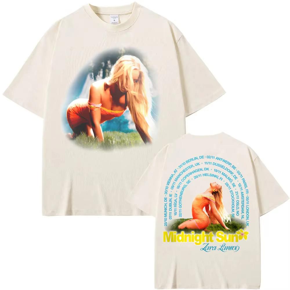 Zara Larsson Tee New Style Arch Photo Tour Tee Cotton High Quality HarajukuTeeshirt Summer Fashion High Quality Comfortable