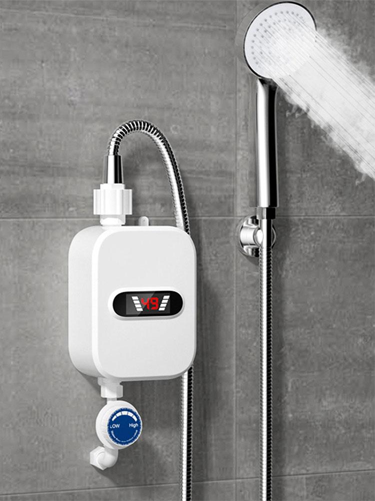 Eu Type 3500W Hot Water Heater Shower Instant Shower Heating Kit Electric Hot Water Heating Set For Bathroom Shower Room