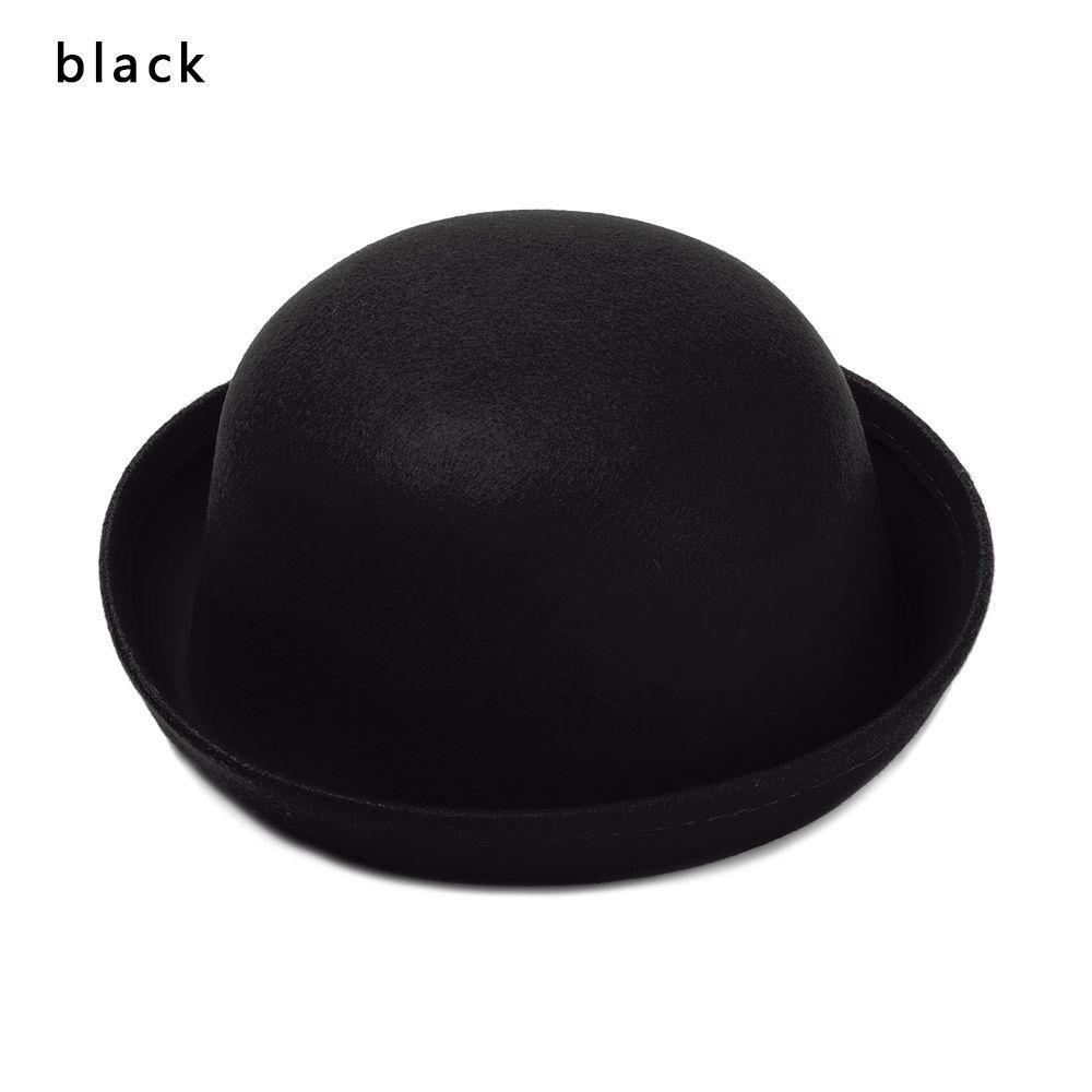 Fashion Vintage Women's Felt Hat Not Deformed Beanie Cap Floppy Bowler Beanie Cap Felt Hat Fedora Beret