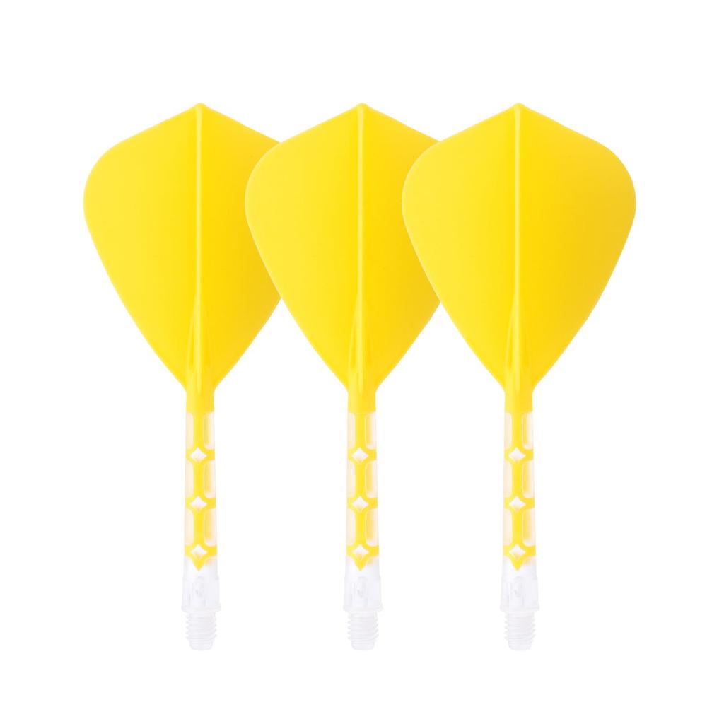 CUESOUL ROSTAK57 T19 Series Mixed Shaft Integrated Kite Shape Set of 3 Two-Tone Dual-Material Flights, Series, (Yellow) CS-AK57FZ7L