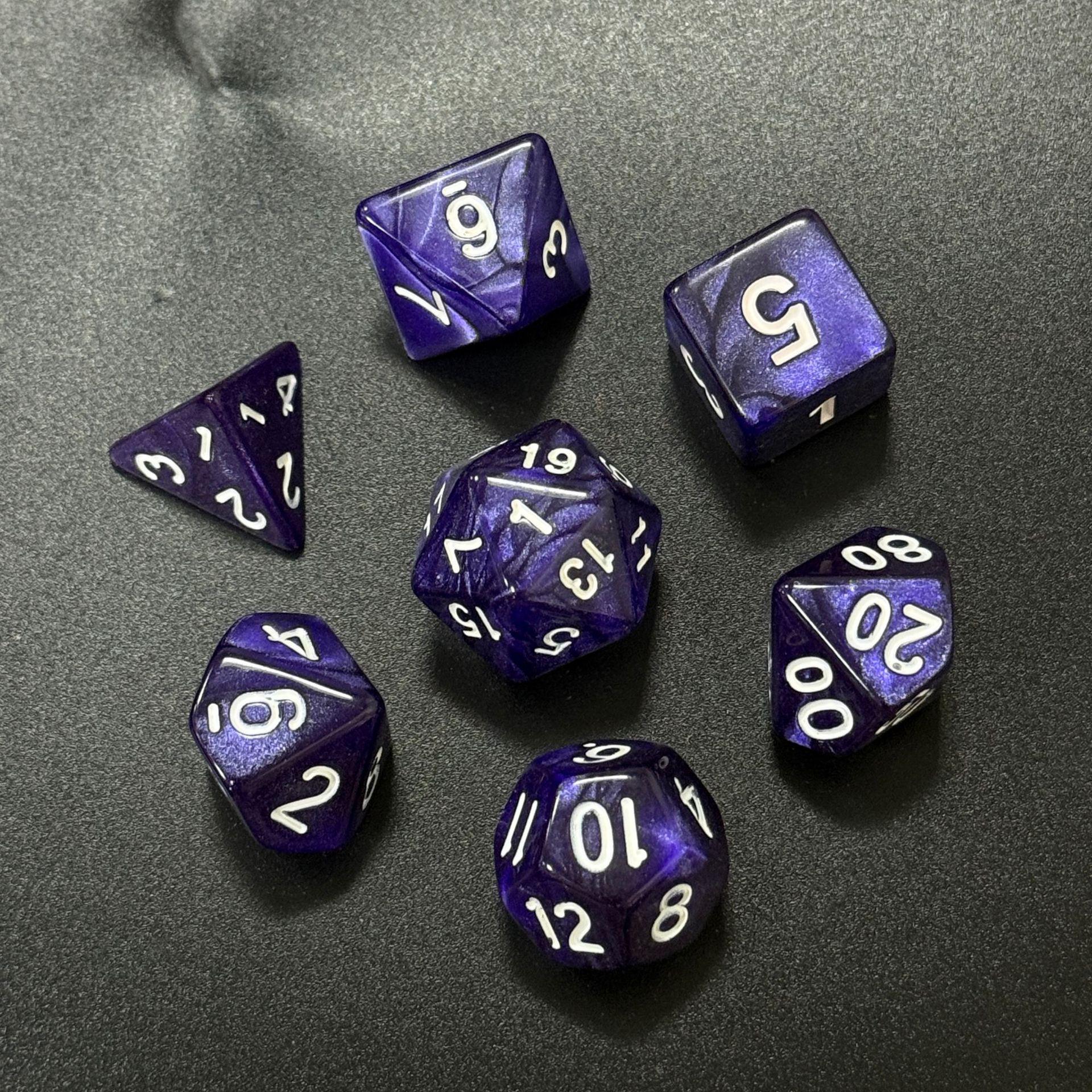Набор из 7 игральных костей из акрила «мраморный жемчуг» для DND и настольных игр