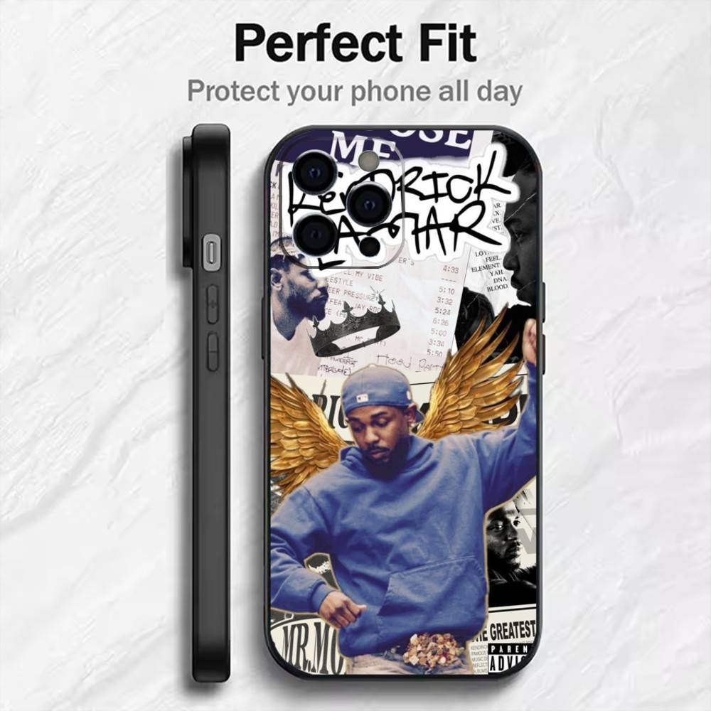 K.Dot-K-Kendrick L-Lamar Phone Case For iPhone17,16,15,14,13,12 Plus,Max Soft Silicone Black Cover