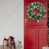 Creating Festive Atmosphere 33cm Artificial Wreath Lifelike Flowers Green Eucalyptus Wreath Leaves Wreath for Front Door Wall