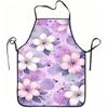 1pc of Pastel Purple Watercolor Floral Design Apron, Made of Durable and Easy-to-clean Polyester, with an Adjustable Waistband, Suitable for Kitchen C