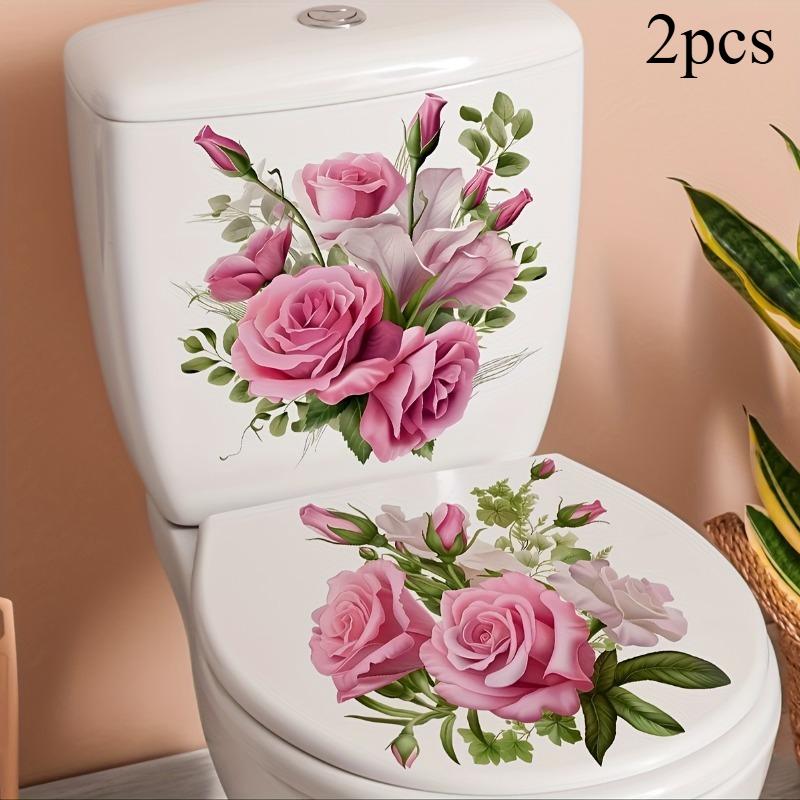 

Роза Романтическая Наклейка на Туалет Декор для Ванной Комнаты Туалета Гостиной Шкафа Холодильника Домашнее Украшение Наклейки Украшение Крышки Унитаза