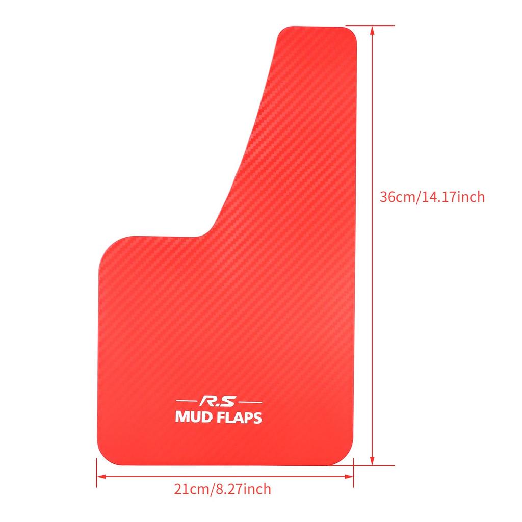 XUKEY Mudguard Flaps, Mud Fenders, Mudguards, Carbon Fiber Pattern, Red with White Lettering, Set of 4, Universal Fit for Toyota, Honda, Mercedes-Benz